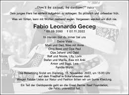 Traueranzeigen von Fabio Leonardo Geceg