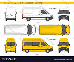 Mercedes Benz Sprinter Van L2h3 Fwd And L2h3 Rwd 2018 Detailed Template For Car Branding And Advertising Scale 1 To 10 Sprinter Van Mercedes Sprinter Mercedes
