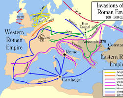 Image of Germanic tribes crossing the Roman border