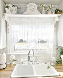 Most all kitchens now are built up of these standard size cabinets with a filler piece if needed to make up anything less than 3. Blooming Kitchen Window Junk Chic Cottage