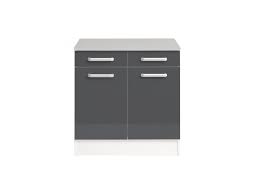 Meuble Bas De Cuisine 2 Portes 2 Tiroirs Coloris Gris Meubles Bas