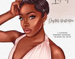 Diva Clipart Fashion Girl Clipart Black Woman Clipart African American  Woman PNG Beauty Clipart Digital Download Planner Girl Clipart PNG