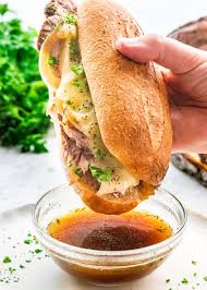Cover with pepper jack cheese. French Dip Sandwiches Jo Cooks