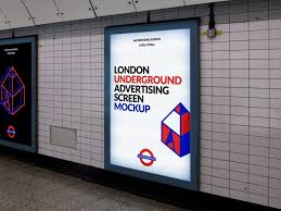 London Underground Advertising Screen Mockup Poster Mockup London Underground Billboard Mockup