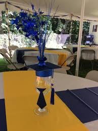 The dessert table is incredible!! Royal Blue And Gold Graduation Party By Ev Events And Rentals College Graduation Party Decorations Graduation Party Centerpieces Graduation Party High