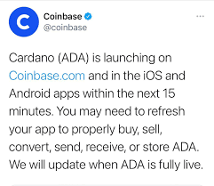 The code of the shelley platform upgrade was also rolled out this week. Coinbase On Regular Cb Proper Cardano