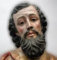 San Pablo Colonial Mexicano SXVIII Santo en Madera Estofada