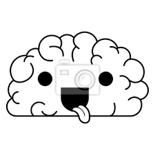 Komisches Gehirn Mit Der Zunge Heraus Kawaii Charaktervektor Illustrationsdesign Leinwandbilder Bilder Zeichnen Idee Skizze Myloview De