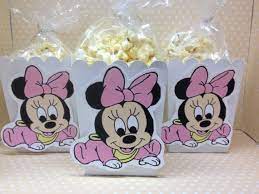 Baby Minnie Mouse Party Or Baby Shower Popcorn Or Favor Boxes Set Of 10 Minnie Mouse Party Minnie Mouse Baby Shower Mini Mouse Baby Shower