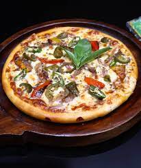 A delicious pepperoni pizza slice with melted cheese and pepperoni slices on a wooden board