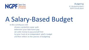 The answer key will release after 2 or 3 days of examination. Budgeting 6 1 Budgeting Basics Ngpf Activity Bank A Salary Based Budget In This Activity You Will Choose A Potential Career Path Determine Your Take Home Ppt Download