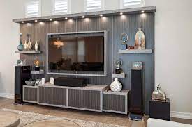 Makenza rose tv stand unit media stand entertainment center, living room furniture design with two hidden cabinets and storage shelves compatible for home, offices. Wall Units Custom Designed By Schrappers Fine Cabinetry Design