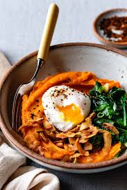 Sweet Potato Breakfast Bowl With Eggs Greens The Bojon Gourmet Recipe Sweet Potato Breakfast Sweet Potato Breakfast Recipes Breakfast Bowls