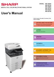 Try to set a system restore point before installing a device driver. Sharp Mx 3050n User Manual Pdf Download Manualslib