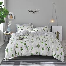 The soft burshed microfiber comforter and sham(s) features cacti in. Green Cactus Bedding Set Cotton For Adult W649 Twin Queen King Rest Your Time