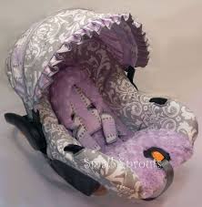 Grey Damask Lilac Grey Stripe Lilac Rosette By Smallsproutsbaby 139 00 Baby Car Seats Infant Car Seat Cover Car Seats