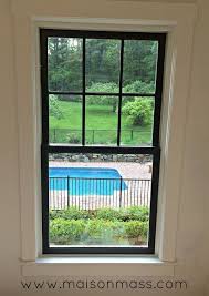 How To Paint Black Windows And Doors Diy Office Makeover Black Window Trims Window Trim Exterior Interior Window Trim