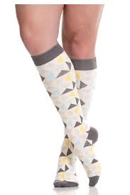 Vim Vigr 15 20 Mmhg Women S Stylish Compression Socks Cotton In Modern Triangle Grey Gold Womens Compression Socks Compression Socks Modern Triangles