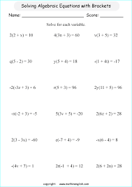 Math worksheets for grade seven! Solving Algebraic Equations Worksheet Grade 7 Tessshebaylo