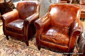 Set Of 2 Club Arm Chair Vintage Italian Brown Cigar Leather Super Comfortable Vintage Leather Chairs Armchair Metal Dining Chairs