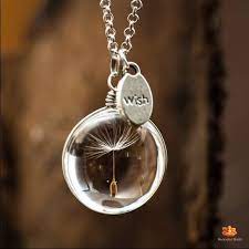 Make A Wish Dandelion Seed Charm Necklace Dandelion Necklace Resin Jewelry Jewelry Gifts