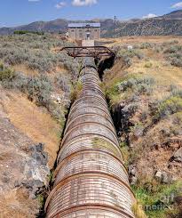 Old Wooden Water Pipeline - Rural Idaho Art Print