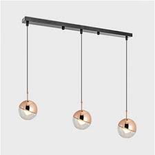 Rose Gold Orb Pendant Light Fixture Modern Transparent Glass 3 Light Suspended Light Beautifulhalo Com