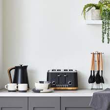 #bowl #kitchen accessories #home decor #home details #wood bowls #ceramic. Contemporary 4 Slice Matt Grey Toaster Black Kitchen Accessories Modern Kitchen Accessories Kettle And Toaster