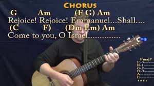 O Come O Come Emmanuel Christmas Guitar Lesson Chord Chart In Am With Chords Lyrics