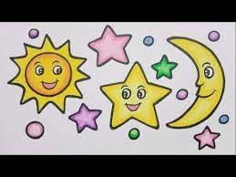 Melatih saraf motorik anak dengan mewarnai gambar bintang adalah hal yang sangat mengembirakan buat sang anak. Menggambar Bulan Bintang Matahari Menggambar Dan Mewarnai Benda Langit Youtube