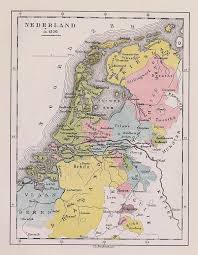 Afbeelding Van Kaart Nederland In 1350 Van C L Brinkman Amsterdam Antieke Kaarten Kaarten En Cartografie