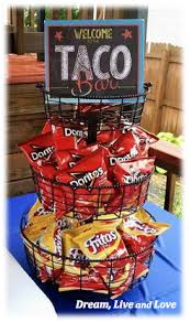 This is a great starting point if you are looking for taco bar ideas for a graduation or wedding. Walking Taco Bar Dream Live And Love Graduation Party High High School Graduation Party Graduation Party