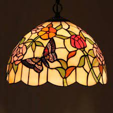 Sunset Visitor Tiffany Pendant Lamp Stained Glass Pendant Light Pendant Light Lamps Living Room
