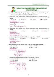 8 6 1 Soal Dan Pembahasan Persamaan Garis Lurus Matematika Sltp Kelas 8 By Kreasi Cerdik Via Slideshare Math Dan Study
