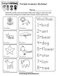 free kindergarten vocabulary worksheets learn vocabulary with cute pictures