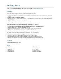 fast food worker resume examples and