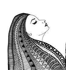 Long Mandala Hair Mandala Art Drawings