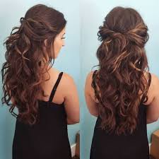 Spray your hair with water to make it easy to control. Curly Hairstyles For Prom Half Up Half Down Kennebunkport Best Half Up Half Down Images Long Hair Styles Pretty Hairstyles Hair Inspiration Trendy Fashion Long Sleeve Dresses For Women Online