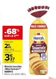 Offre Brioche Tranchee Maxi Format Harrys Chez Carrefour