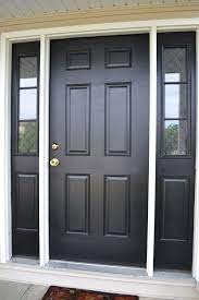 Black steel front door with sidelights. 7 Amazing Black Front Door Ideas Frontdoor Frontdoorideas Black Blackfrontdoor Doo Painted Front Doors Black Exterior Doors Exterior Doors With Sidelights