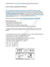 Download contoh soal uts bahasa inggris kelas 9 smp/mts & soal pts bahasa inggris kelas 9 smp/mts semester 2 (dua/genap) beserta kunci jawaban tahun pelajaran 2020/2021 kurikulum 2013 (k13). Soal Bahasa Inggris Smp Genap Pdf Kebab Cooking
