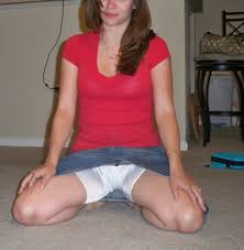 LDS orgasming through underwear at temple