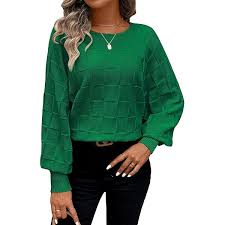 Dokotoo Womens Sweaters Crewneck Cable Knit Fall Outfits for Women 2024  Lantern Long Sleeve Shirts Chunky Fall Sweaters Loose Fashion Winter Cozy  Green Tops Small at Amazon Women's Clothing store