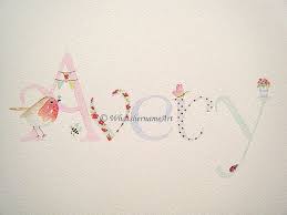 Childrens Name Painting Baby Girl Name Art Name Watercolour Etsy Name Paintings Nursery Name Art Name Art