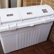 岐阜物産展1000円オフクーポン対象 屋外 ゴミ箱 ダストボックス risu植物由来3分類ゴミ箱 ごみ箱 100l ふた付き 分別 3分別 外用 ストッカー 大容量 大型 雨 分類 おしゃれ キャスター付 カフェ風 庭 ガーデニング 防災 ナチュラル ホワイ ゴミ箱 屋外 ゴミ箱 屋外