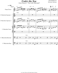 Sea songs for male voices. Under The Sea From Disney S The Little Mermaid Sheet Music Clipart Large Size Png Image Pikpng