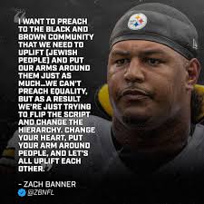 Players across the league show their support for the Jewish community. (via  The Checkdown) Julian Edelman Zach Banner