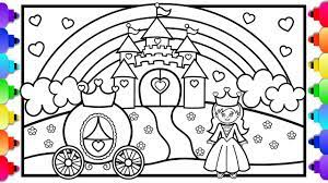 Use these images to quickly print coloring pages. Princess Castle Coloring Page Learn To Draw A Princess Castle Rainbow And Princess Carriage Youtube