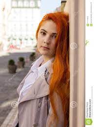 Portrait Seductive Girl Long Hair Redhead City Tourism Journey W Stock Photo Image Of Carrots Redhead 117170372