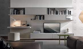 Modern Lacquered Tv Wall Unit With Bookshelves Furniture Y Decoma Design Furniture Qdlake Com Living Room Wall Units Living Room Tv Wall Wall Unit Designs